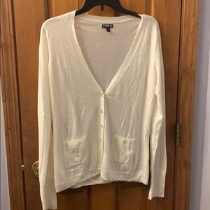 Express off white cardigan